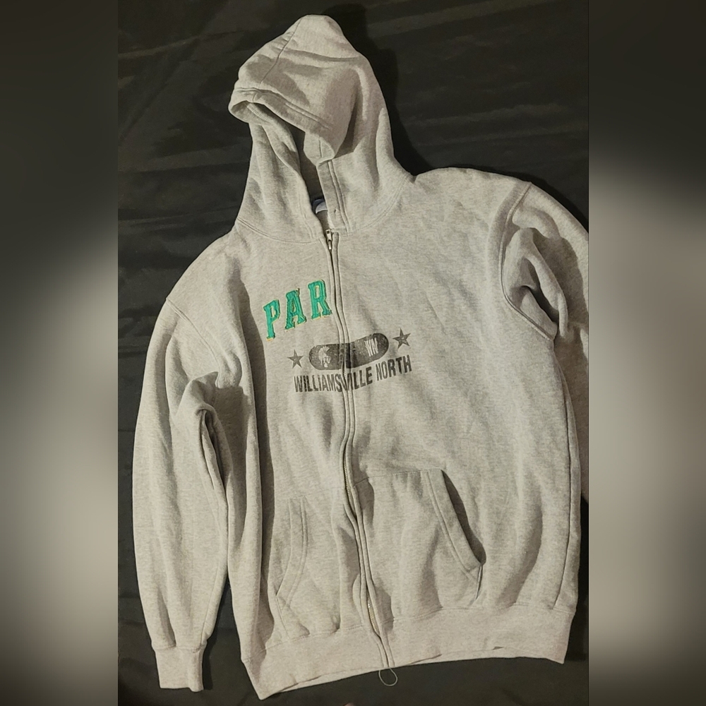 Gray Hooded Zip-Up Jacket